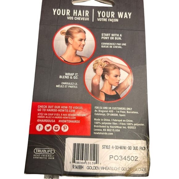 Style-a-do And Mini-do Duo Pack R14 88H Golden Wheat by Hairdo Wrap extension - Picture 4 of 4